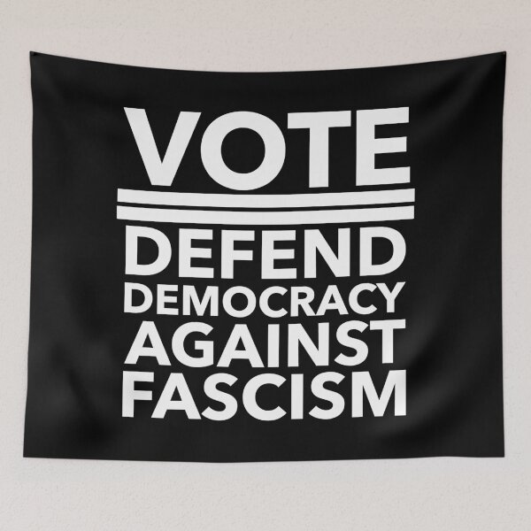 Item preview, VOTE - Defend Democracy Against Fascism (white) designed and sold by Thelittlelord.