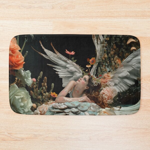 Item preview, Ethereal Angel Woman in Flowers Surreal Artwork designed and sold by Mystikos Art.