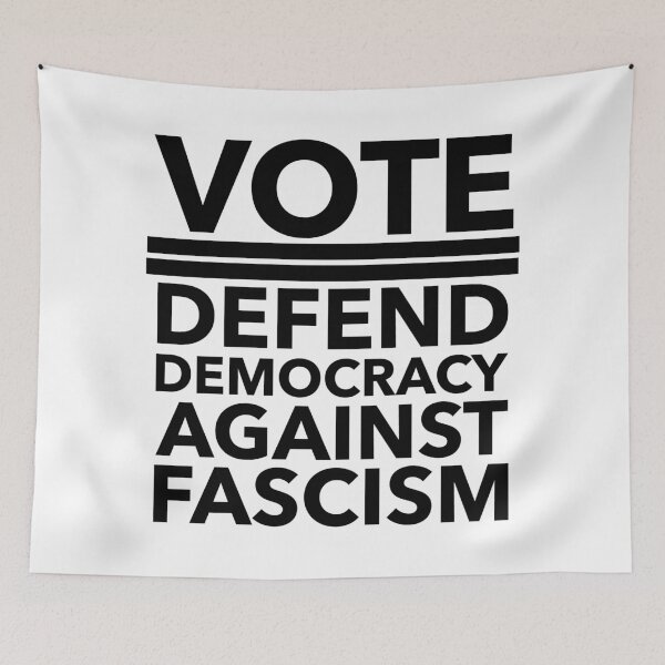 Item preview, VOTE - Defend Democracy Against Fascism (black) designed and sold by Thelittlelord.
