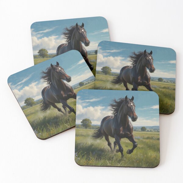 Item preview, Beautiful brown horse in the green meadow designed and sold by digoarpi.