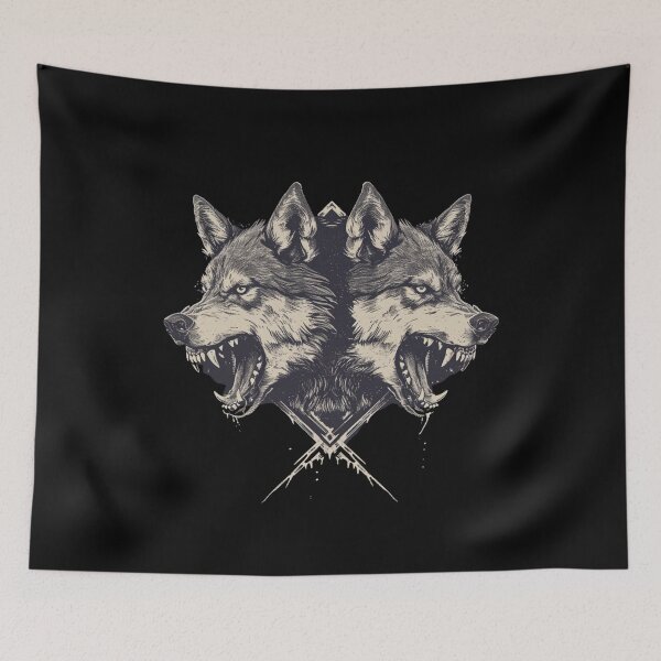 Item preview, Intricate Monochrome Wolf Illustration Featuring Geometric and Celestial Elements designed and sold by Reichcorp.