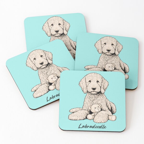 Item preview, Line Drawing Labradoodle designed and sold by critterpatchusa.