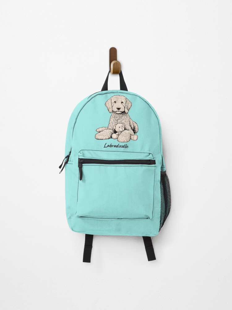Thumbnail 1 of 3, Backpack, Line Drawing Labradoodle designed and sold by critterpatchusa.