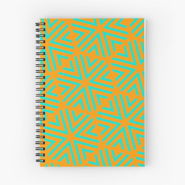 Item preview, Teal Triangle Hexagons Segmented Symbols Orange Perpetual Outline designed and sold by Alchemy-A-La-G.