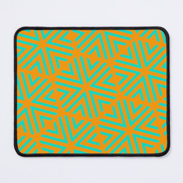 Item preview, Teal Triangle Hexagons Segmented Symbols Orange Perpetual Outline designed and sold by Alchemy-A-La-G.