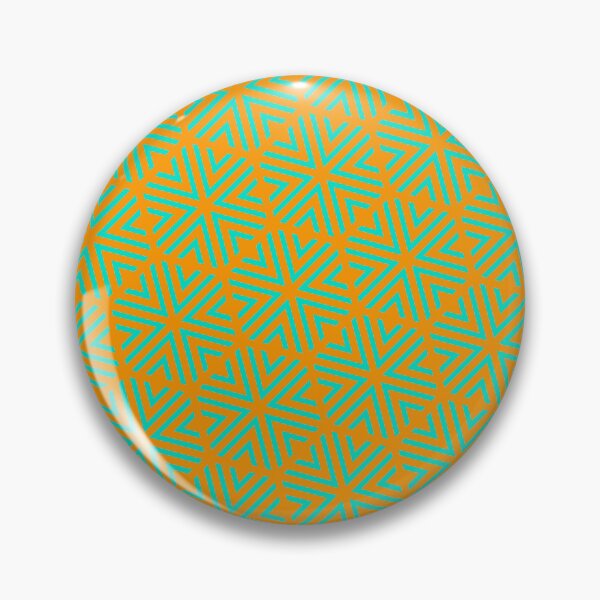 Item preview, Teal Triangle Hexagons Segmented Symbols Orange Perpetual Outline designed and sold by Alchemy-A-La-G.