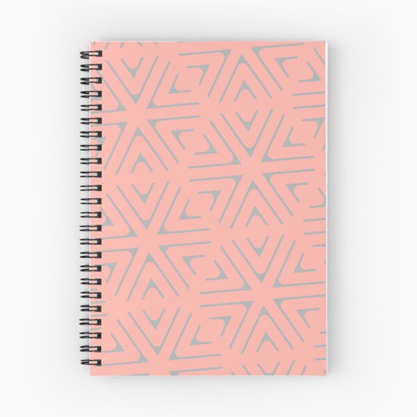 Item preview, Black Triangle Hexagons Segmented Symbols Coral Perpetual Outline designed and sold by Alchemy-A-La-G.