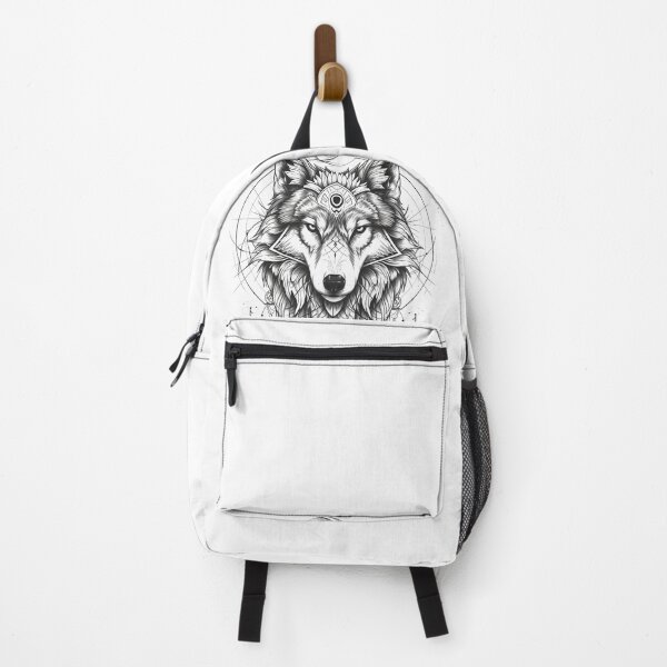 Item preview, Intricate Monochrome Wolf Illustration Featuring Geometric and Celestial Elements designed and sold by Reichcorp.