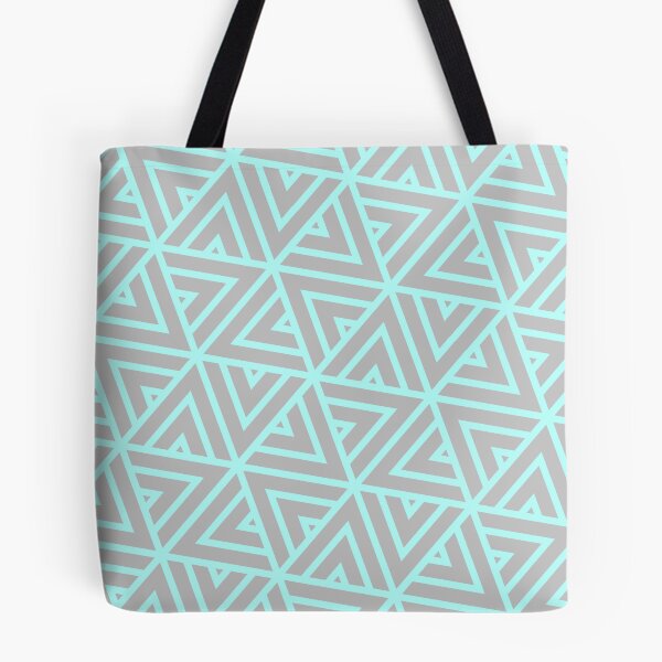 Item preview, Grey Triangle Hexagons Segmented Symbols Teal Perpetual Outline designed and sold by Alchemy-A-La-G.