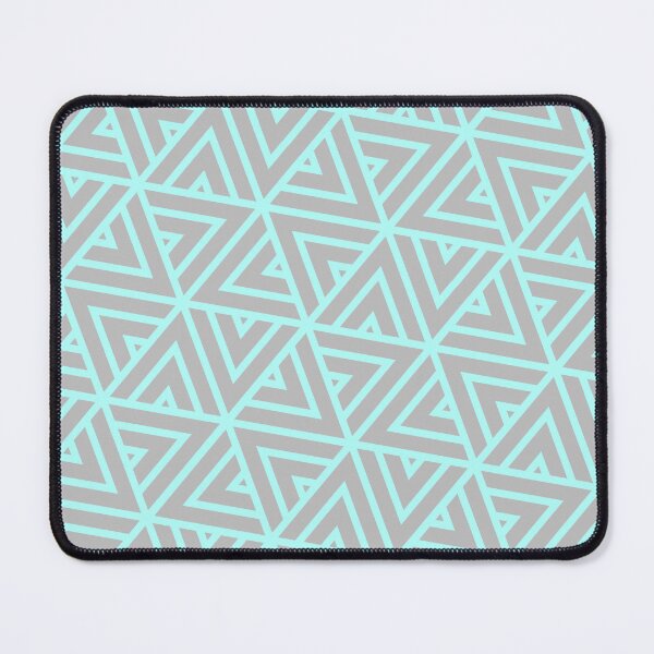 Item preview, Grey Triangle Hexagons Segmented Symbols Teal Perpetual Outline designed and sold by Alchemy-A-La-G.