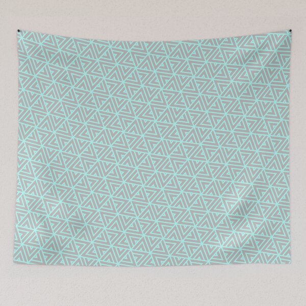 Item preview, Grey Triangle Hexagons Segmented Symbols Teal Perpetual Outline designed and sold by Alchemy-A-La-G.