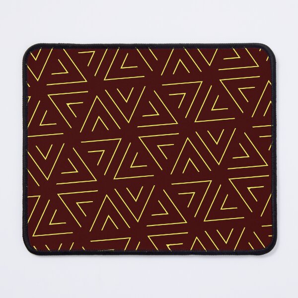 Item preview, Yellow Triangle Hexagons Segmented Symbols Maroon Perpetual Outline designed and sold by Alchemy-A-La-G.