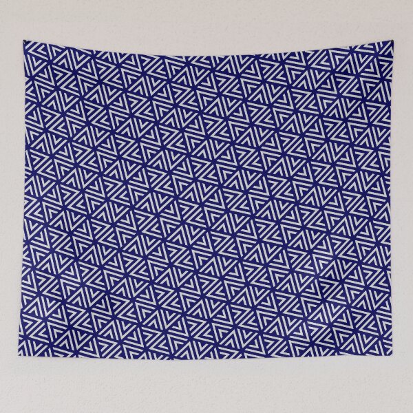 Item preview, Grey Triangle Hexagons Segmented Symbols Blue Perpetual Outline designed and sold by Alchemy-A-La-G.