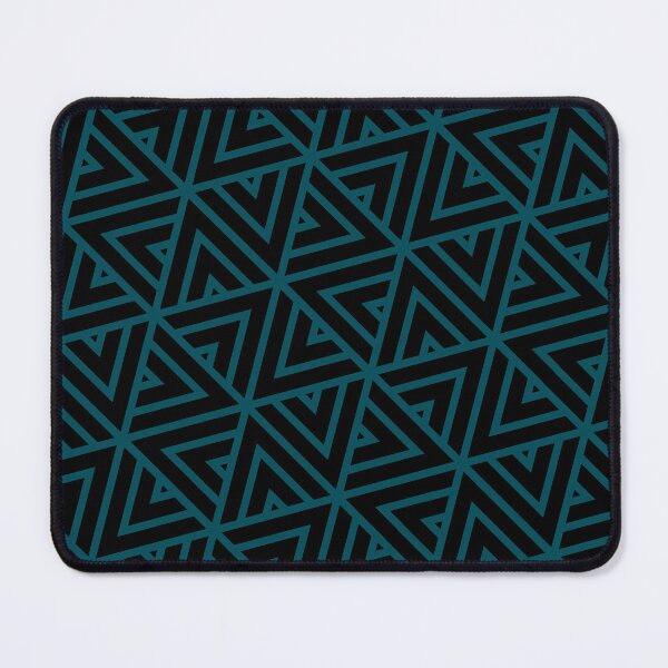 Item preview, Black Triangle Hexagons Segmented Symbols Teal Perpetual Outline designed and sold by Alchemy-A-La-G.