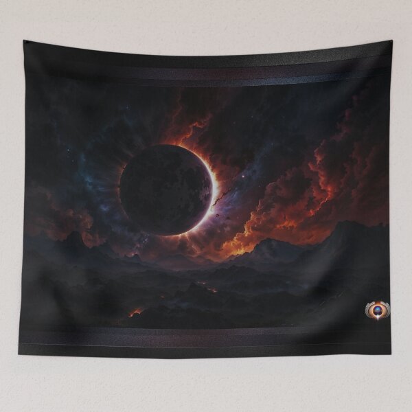 Item preview, Solar Eclipse Cosmic Art Masterpiece that Transcends Boundaries Mesmerizing AI Concept Art by Xzendor7 designed and sold by Xzendor7 Digital Art Creations.