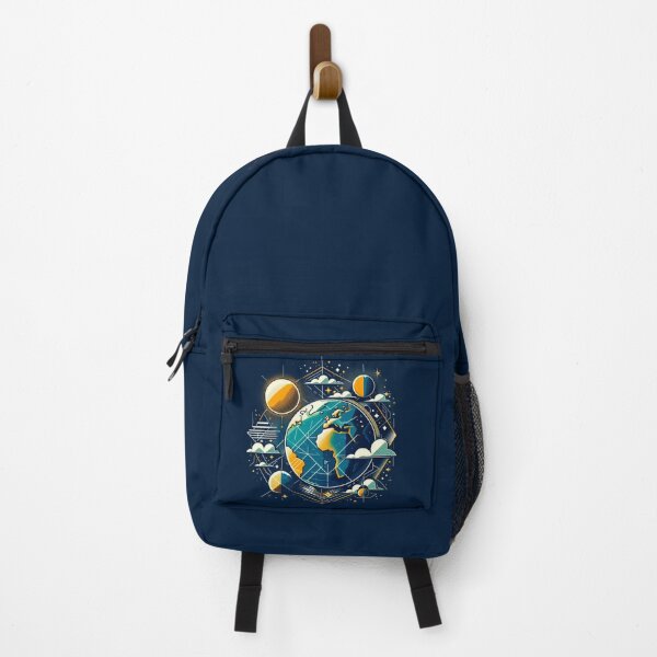 Item preview, Geometric earth together with the moon and the sun designed and sold by ZenGalactico.