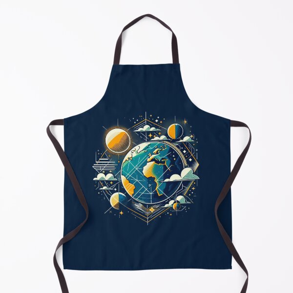 Item preview, Geometric earth together with the moon and the sun designed and sold by ZenGalactico.