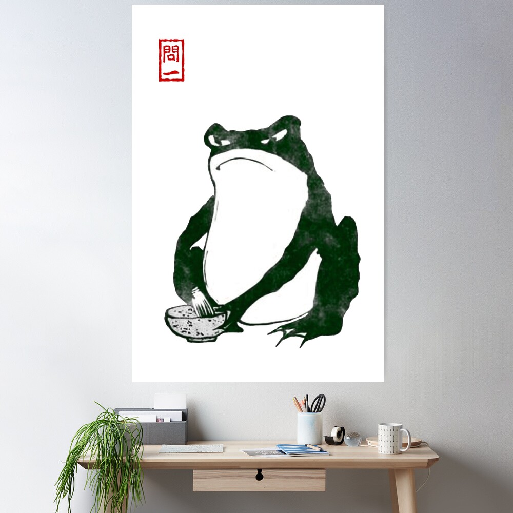 Angry Matcha Tea Japanese Frog Toad 19th Century