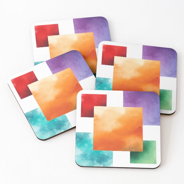 Item preview, Vibrant Watercolor Squares - Abstract Color Block Art designed and sold by EWNDesigns.