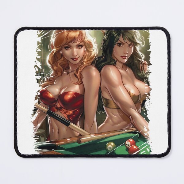 Item preview, two beautiful women playing billiards designed and sold by javierparra.