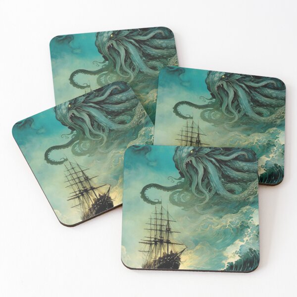 Item preview, Classic Monster Kraken Attacking Ship designed and sold by TheDarkWardrobe.