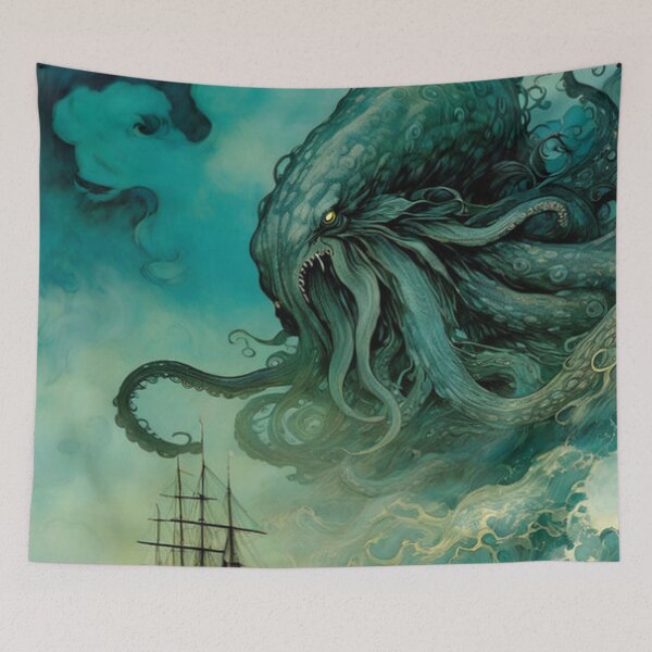 Item preview, Classic Monster Kraken Attacking Ship designed and sold by TheDarkWardrobe.