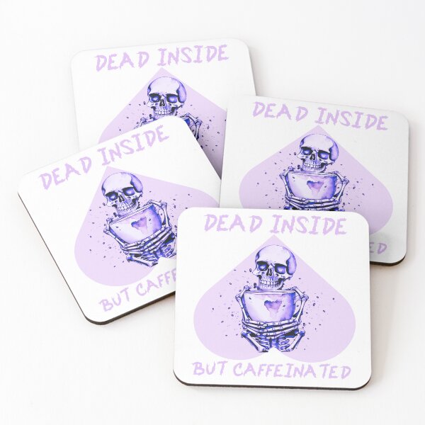 Item preview, Dead Inside But Caffeinated Funny Gifts for Coffee Lovers Funny gifts for Halloween Skull Spooky Time Szn designed and sold by MatthewViews.