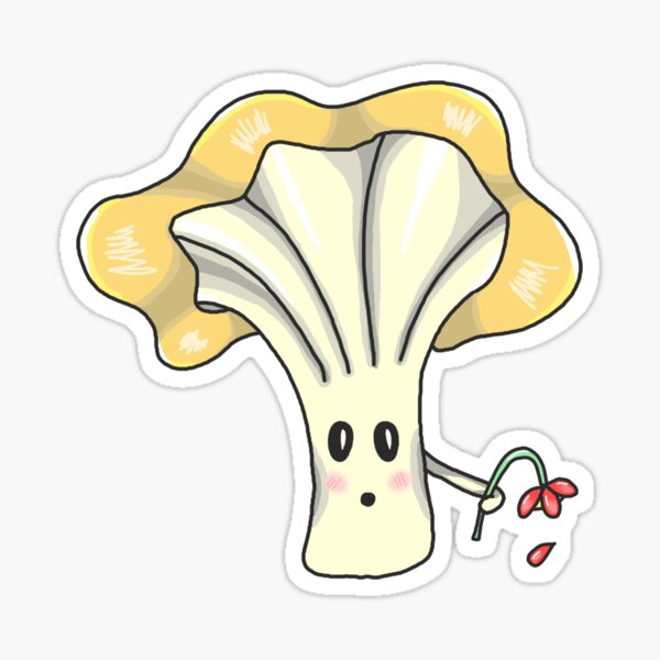 Item preview, Adorable chanterelle mushroom with a flower designed and sold by blackygoldcat.