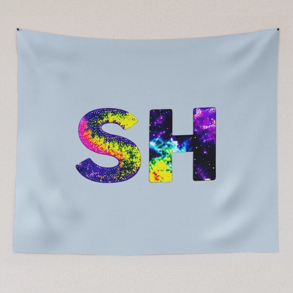 Item preview, letter SH, monogram. typography collage. ABC art. gift designed and sold by Minibubb.