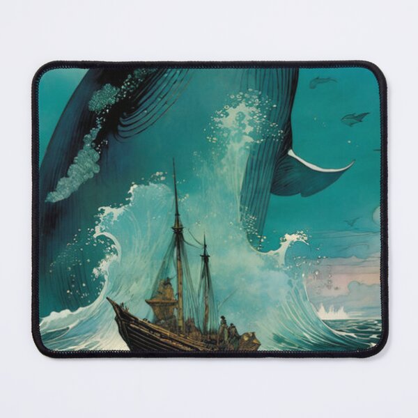 Item preview, Classic Monster Whale Attacking Ship designed and sold by TheDarkWardrobe.