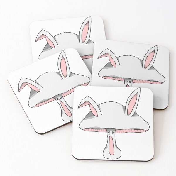 Item preview, Cute white mushroom rabbit designed and sold by blackygoldcat.