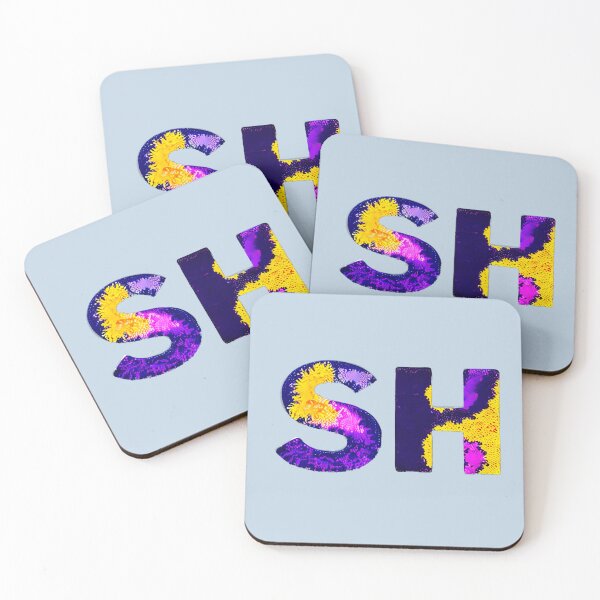 Item preview, letter SH, monogram. typography collage. ABC art. gift designed and sold by Minibubb.