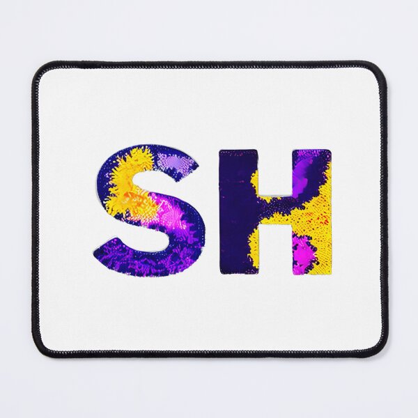 Item preview, letter SH, monogram. typography collage. ABC art. gift designed and sold by Minibubb.