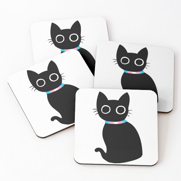Item preview, Cute Black Cat with LGBT Trans Collar designed and sold by Swaghettio.