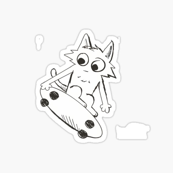 Artikel-Vorschau von Skateboard-Katzenskizze, designt und verkauft von DavidFoster3.