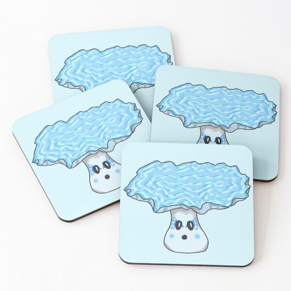 Item preview, Blue water mushroom with butterfly make-up  designed and sold by blackygoldcat.