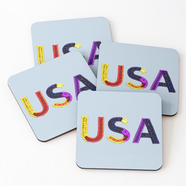 Item preview, letter USA, monogram. typography collage. ABC art. gift designed and sold by Minibubb.
