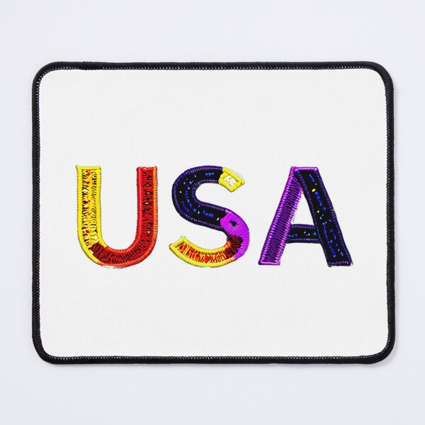 Item preview, letter USA, monogram. typography collage. ABC art. gift designed and sold by Minibubb.