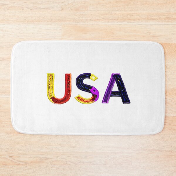Item preview, letter USA, monogram. typography collage. ABC art. gift designed and sold by Minibubb.