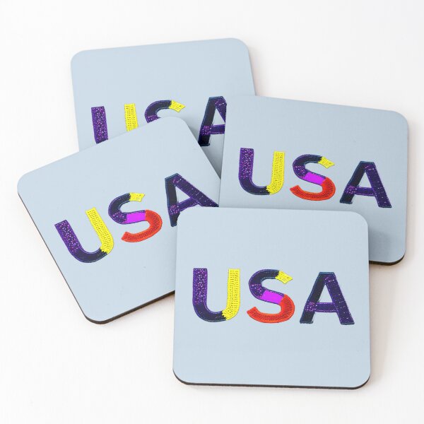 Item preview, letter USA, monogram. typography collage. ABC art. gift designed and sold by Minibubb.