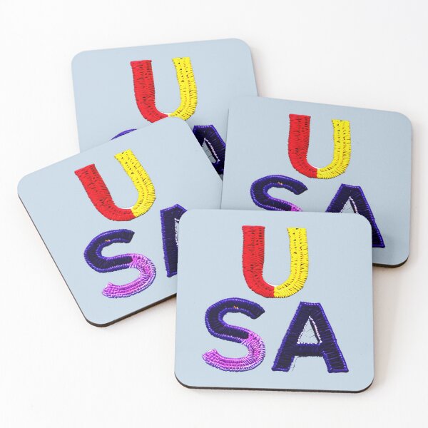 Item preview, letter USA, monogram. typography collage. ABC art. gift designed and sold by Minibubb.