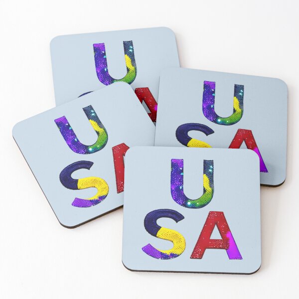 Item preview, letter USA, monogram. typography collage. ABC art. gift designed and sold by Minibubb.