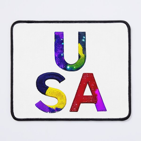 Item preview, letter USA, monogram. typography collage. ABC art. gift designed and sold by Minibubb.