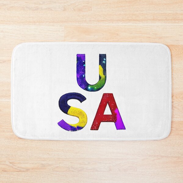 Item preview, letter USA, monogram. typography collage. ABC art. gift designed and sold by Minibubb.