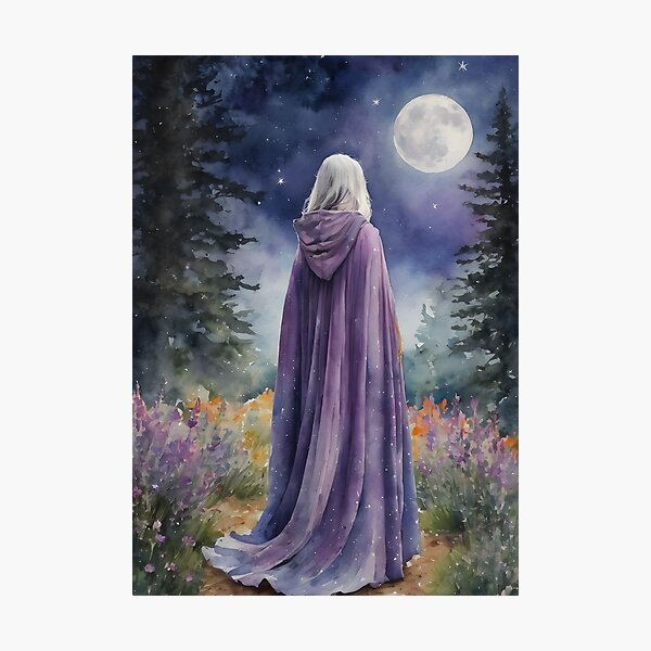 Wise Woman and the Moon by Lyra the Lavender Witch Photographic Print