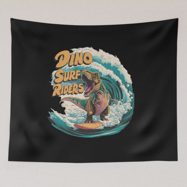 Item preview, Funny Dinosaur Riding A Surfboard On A Big Wave designed and sold by AlienOccupation.