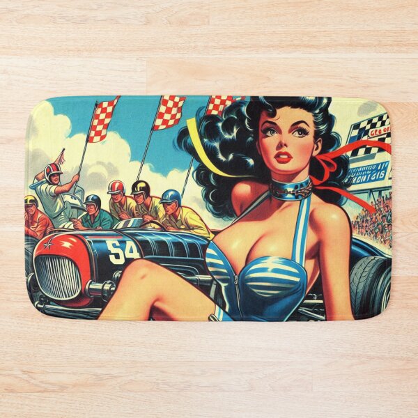 Item preview, Vintage Racing Pin-up designed and sold by PulpVintage.