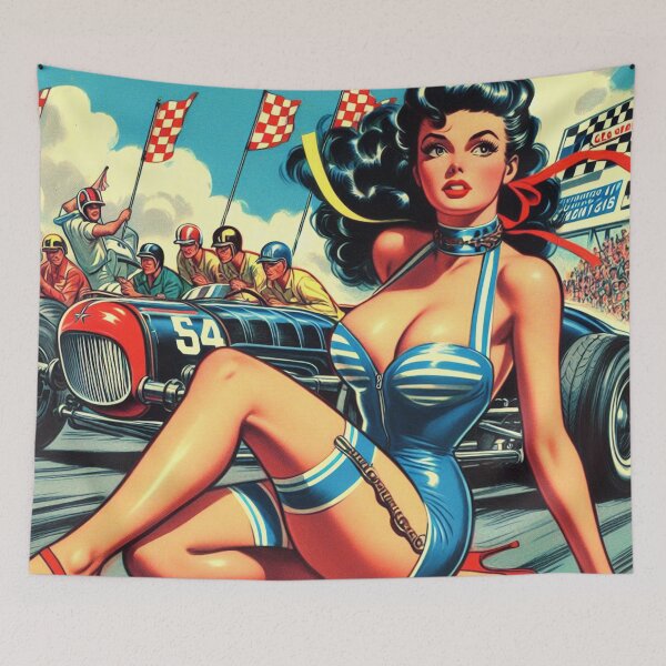 Item preview, Vintage Racing Pin-up designed and sold by PulpVintage.