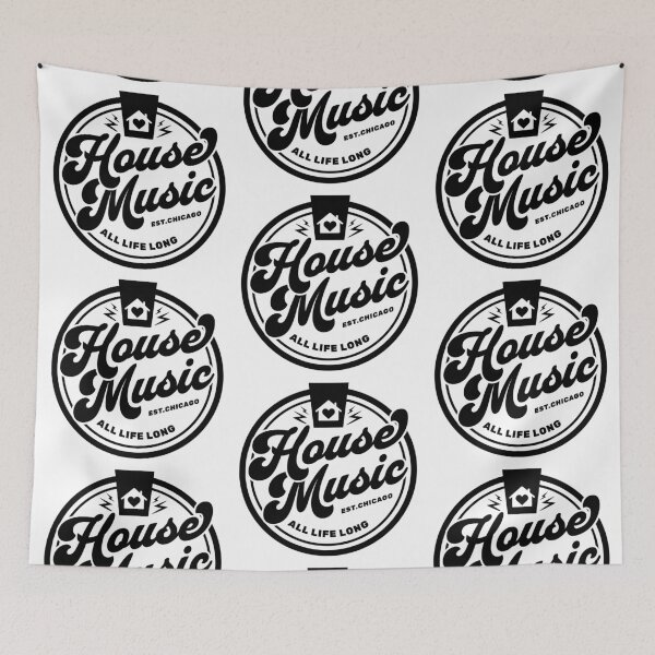 Item preview, HOUSE MUSIC  - Circle Hear House Logo (Black)  designed and sold by Discothreadz.