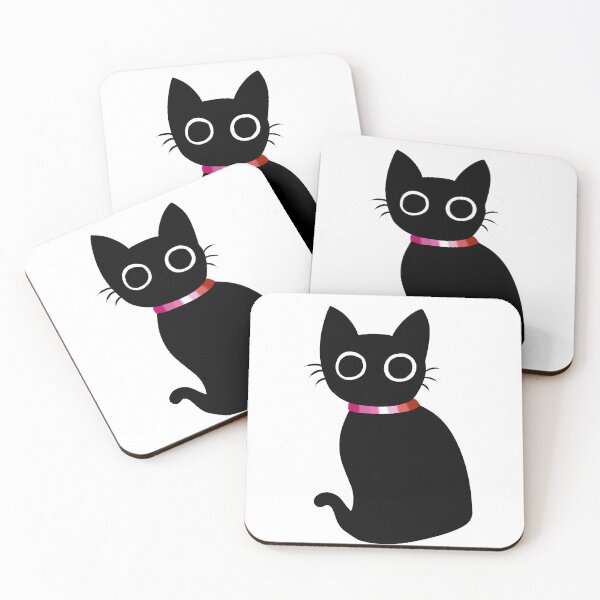 Item preview, Cute black cat with LGBT lesbian collar designed and sold by Swaghettio.